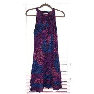 Trulli Purple, Blue & Pink Floral Sleeveless Dress